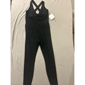 Beyond Yoga Charcoal Colored Bodysuit Jumpsuit One Piece. Size Large Nwt
